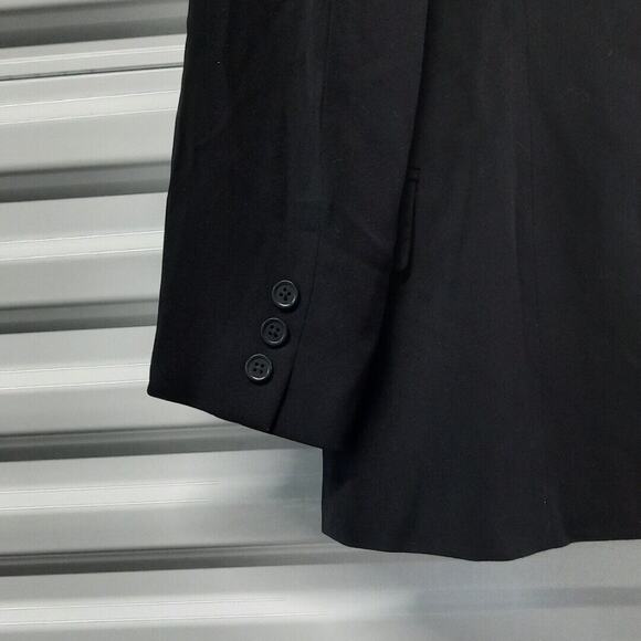 MaxMara Blazer Jacket Women Size 6 Black 100% Wool Button Front Office Corpcore - Picture 8 of 14